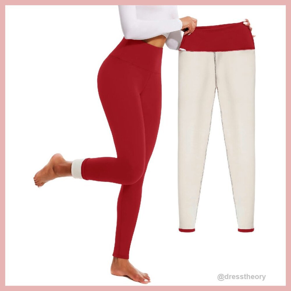 Thick Fleece Lined Thermal Leggings High Waisted Tummy Control Yoga Pants